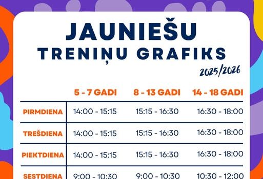 Pieteikšanās jauniešu treniņiem jaunajai 2025./2026.gada sezonai ir sākusies
